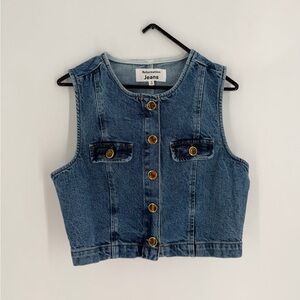 Reformation Cher Denim Two Piece Skirt Set In Blue